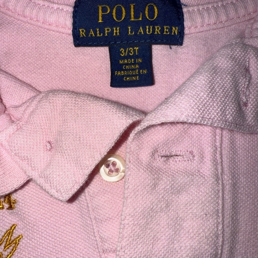 Ralph Lauren Kids Pink Polo with Embroidered Crest. Size 3T - Picture 6 of 6